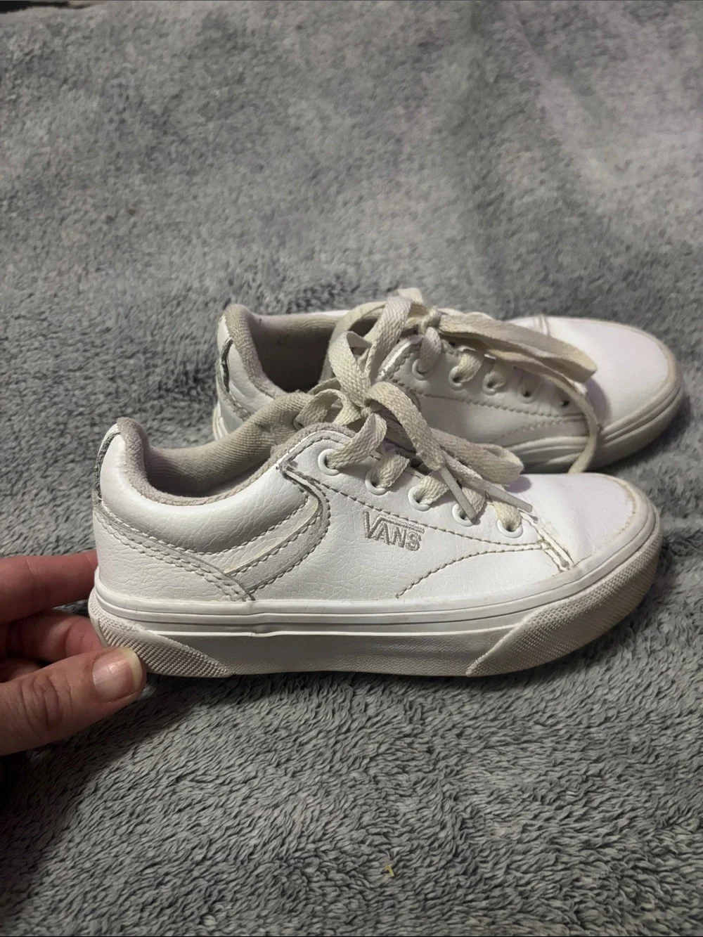 Vans Kids White Low-Top Lace-Up Sneakers